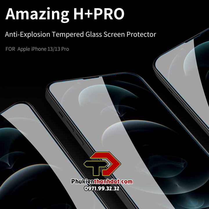 Kính cường lực iPhone 13 Pro Max chính hãng Nillkin Amazing H+ Pro