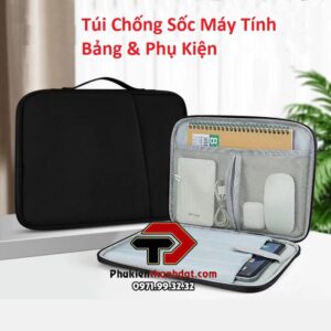 Túi đựng máy tính bảng và phụ kiện đa năng chống sốc lót nhung cao cấp